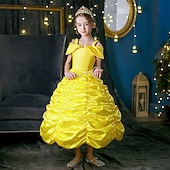 billiga Tjejdräkter-Sagolikt Prinsessa Söt Blommaflickaklänning Temafestdräkt Tyllklänningar Cosplay for Flickor Barn Karnival Maskerad