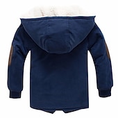 billiga Pojkars dunjacka och parka-Barn Pojkar Kappa Fleece-jacka Ytterkläder Ensfärgat Långärmad Dragkedja Täcka Ledigt Mode Förtjusande Dagligen Marinblå Orange Vår Höst 7-13 år
