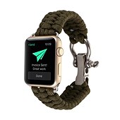 baratos Pulseiras de Apple Watch-1 pacote Corda trançada artesanal Compatível com Pulseira Apple Watch 38mm 40mm 41mm 42mm 44mm 45mm 49mm Entrançado Elástico Ajustável Tecido pulseira de substituição para iwatch Ultra 2 Series 9 8 7