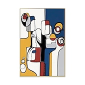 cheap Abstract Paintings-Handmade Oil Painting Canvas Wall Art Modern Decoration Picasso Style bstract Color Block Figure for Home Living Room Decor Rolled Frameless Unstretched Painting