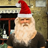 economico Halloween 2024-regalo del festival maschera di babbo natale in lattice vacanza copricapo in lattice trucco maschera a sfera maschio babbo natale