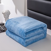 cheap Bed Blankets-Super Soft Coral Fleece Blanket Light Weight Solid Pink Blue Faux Fur Mink Throw Sofa Cover Bedspread Flannel Blankets Fleece Blanket Sherpa Blanket