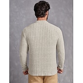 economico magliette di base-Per uomo Maglietta Camicia a Maniche Lunghe Manica Lunga Girocollo Primavera &amp; Autunno Semplice Striscia di Fossa Moda Designer Essenziale Lavoro a maglia Vacanza Streetwear Uscire Vinaccia Nero Blu