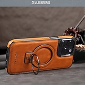 cheap iPhone Cases-Phone Case For iPhone 16 15 14 Pro Max Plus 13 12 Pro Max Back Cover Magnetic Adsorption with Stand Holder Magnetic Full Body Protective Retro TPU PU Leather