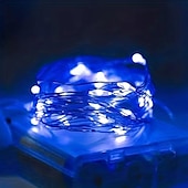 cheap Battery String Lights-1M-10Leds/2M-20Leds/3M-30Leds/5M-50Leds/10M-100Leds Copper Wire String Light with Battery Box Waterproof and Non-conductive Christmas Halloween Wedding Festival Indoor and Outdoor Decorative Light