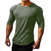 cheap Men&#039;s Running Tee &amp; Tank Tops-Men&#039;s Gym Shirt Workout Shirt Running Shirt Patchwork Long Sleeve Top Athletic Athleisure Fall Breathable Quick Dry Soft Running Jogging Training Sportswear Activewear Solid Colored Wine Red Black