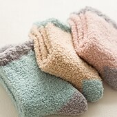 economico calzini da casa-calzini in peluche a tubo centrale autunnali e invernali da donna in velluto corallo con calzini in asciugamano morbidi e ispessiti per dormire calzini caldi da uomo per calzini da notte