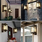 economico applique da esterno-applique da parete a led apparecchio di illuminazione per interni ed esterni lanterna esterna impermeabile ip65 alluminio antiruggine lanterna in vetro lampada da parete lanterna cortile giardino
