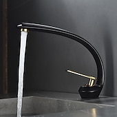 お買い得  クラシカル-バスルームのシンクの蛇口 - クラシック 電気メッキ / 塗装仕上げ センターセット シングルハンドルつの穴Bath Taps