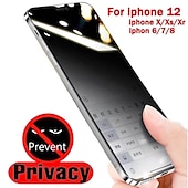 Недорогие Защитные плёнки для экрана iPhone-3 ед. Защитная пленка Назначение Apple айфон 16 iPhone 15 Pro Max 14 Plus 13 12 11 Pro Max Закаленное стекло Anti-Spy Уровень защиты 9H Анти-пузыри Против отпечатков пальцев Совместимость с 3D Touch