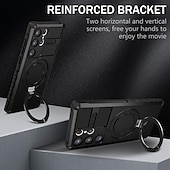 cheap Samsung Cases-Phone Case For Samsung Galaxy S24 S23 S22 S21 S20 Ultra Plus FE Note 20 Ultra S25 Ultra Back Cover Magnetic Adsorption With Magsafe with Stand Holder Support Wireless Charging TPU PC