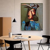 preiswerte Abstrakte Gemälde-Handgemaltes Picasso-Ölgemälde, Picasso-Gemälde, abstraktes figuratives Wandkunstbild, handgefertigtes Gemälde, Kunstwerk für Heimdekoration, Wohnzimmer, Schlafzimmer, gerollte Leinwand, ohne Rahmen