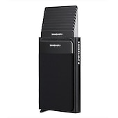 お買い得  カードホルダーとケース-1個薄型アルミニウム財布 クレジットカードホルダー RFID財布 メタル薄型スリムバンクカードケース メンズ・レディースポップアップクレジットカードバッグ