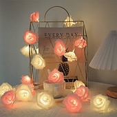 cheap Battery String Lights-3M Rose String Lights 20 LEDs EL Warm White Valentines Creative String Lights Indoor Batteries Powered
