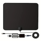 abordables Cajas de TV-Antena de TV interior dvb-t2 4k 1080p, antena HDTV, antena de TV interior digital para el hogar