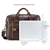economico Borselli da uomo-valigetta in pelle marrone premium: elegante borsa per laptop da lavoro con tasche multiple, resistente per uso professionale e viaggi