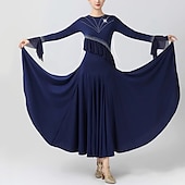 abordables Tenues de danse de salon-Danse de Salon Robe Fantaisie Cristaux / Stras Femme Utilisation Soirée manche longue Spandex