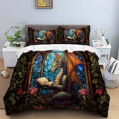 voordelige Dekbedovertreksets-2pcs/3pcs retro retro abstract vuurdraakpatroon bedset dekbedovertrek lichtgewicht en zacht geschikt voor volwassenen en kinderen groot bed klein bedset