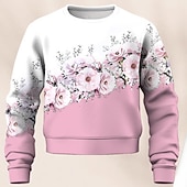 cheap Girl&#039;s 3D Cartoon-Easter Girls&#039; 3D Floral Set Sweatshirt &amp; Flare Pants Set Long Sleeve 3D Print Fall Winter Active Fashion Daily Kids 3-12 Years Crew Neck Outdoor Vacation Date Regular Fit