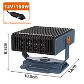 זול ציוד חימום לרכב-תנור חימום לרכב 2 ב-1 12v 150w נייד חזק חשמלי מחמם חשמלי 360 מעלות סיבוב מפשיר שמשות לרכב לאביזרי רכב לרכב