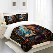 voordelige Dekbedovertreksets-2pcs/3pcs retro retro abstract vuurdraakpatroon bedset dekbedovertrek lichtgewicht en zacht geschikt voor volwassenen en kinderen groot bed klein bedset