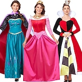 preiswerte Damenkostüme-Alice in Wonderland Prinzessin Peach Rote Königin Kleid Cosplay Kostüm Erwachsene Damen Cosplay Leistung Party Halloween Karneval Maskerade Einfaches Karnevalskostüm