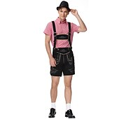  Μπύρα Oktoberfest Lederhosen Πουκάμισο βαυάρος βαυάρος Γερμανικά Λιβάδια Ανδρικά Πανί παραδοσιακού στυλ Μπλούζα Κοντά Παντελονάκια