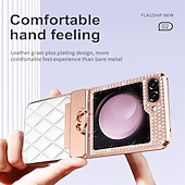 cheap Samsung Cases-Phone Case For Samsung Galaxy Z Flip 7 Z Flip 6 Z Flip 5 Z Flip 4 Z Flip 3 Back Cover Shockproof Crystal Diamond TPU PU Leather