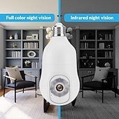 cheap Indoor IP Network Cameras-1080P HD Wireless WiFi Bulb Camera 2MP Light Socket IP Camera for Home Security Recording Indoor&amp;Outdoor Two Way Audio PTZ Camera Baby Monitor with Night Vision Motion Tracking Auto Tracking