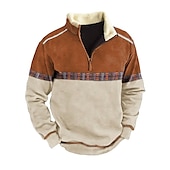 preiswerte 3D-Sweatshirts für Herren-Herren Graphic Farbblock Stammes Sweatshirts Sweatshirt Pullover Reißverschluss-Sweatshirt Langarm Sweatshirt Viertel Postleitzahl Täglich Basic Brautkleider schlicht 3D-Druck Urlaub Festtage Ausgehen