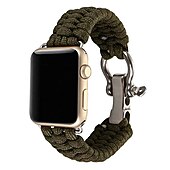 baratos Pulseiras de Apple Watch-1 pacote Corda trançada artesanal Compatível com Pulseira Apple Watch 38mm 40mm 41mm 42mm 44mm 45mm 49mm Entrançado Elástico Ajustável Tecido pulseira de substituição para iwatch Ultra 2 Series 9 8 7