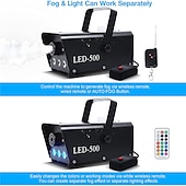 cheap Projector Lamp&amp;Laser Projector-Fog Machine 500W Smoke Machine with LED Lights &amp; Wireless Remote Control for Halloween Parties Decoration Holiday Events