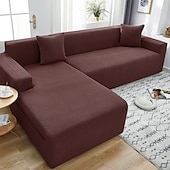 baratos Cobertura de Sofa-capa de almofada de assento de sofá elástico bordô sofá poltrona sofá sofá sofá assento cinza liso sólido macio durável lavável