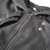 economico Trench da uomo-Unisex Cappotto Invernale Giacca Invernale Serata Formale Fibbia Tutte le stagioni Halloween Regolare Abbigliamento maschile gotico [nero] Giacca