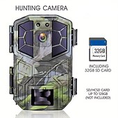cheap Outdoor IP Network Cameras-Hunting Camera 4K/1080P 2-inch Display 118.11inch Pixels Outdoor Camera IP66 Waterproof Night Vision Camera Include 32G SD Card Supports Wifi Connection To Mobile Phone (Battery Not Included)