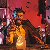 olcso Halloween szabadtéren-halloween dekorációk világító sütőtök dísz, jack o lámpás parti kellék halloween őszi kültéri kertben, halloween dekoráció 1db