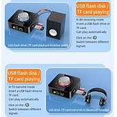 cheap Bluetooth Gadgets-Bluetooth Receiver Transmitter LED BT 5.0 Stereo AUX 3.5mm Jack RCA Handsfree Call TF U-Disk TV Car Kit Wireless Audio Adapter