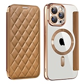 preiswerte Handyhülle für iPhone-Handyhülle für iPhone 16e Apple AirTag iPhone 16 iPhone 15 Pro Max Plus 14 13 12 11 Wallet Case mit Magsafe transparentem Kartensteckplatz Retro TPU PU-Leder