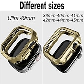 Недорогие Чехлы для умных часов-Чехол для часов Совместим с Apple Watch Ultra 49mm / Series 8 7 41mm 45mm / Series 6 5 4 SE 40mm 44mm Устойчивый к царапинам Полное покрытие бампера Все вокруг защитное ТПУ Часы Крышка