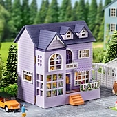 abordables Jeux, puzzles et jouets de construction-Cabane DIY Manoir Molan - Manoir du bonheur en bois Fait main et auto-fabriqué Multi-niveaux Cadeaux Cadeau de Noël pour filles