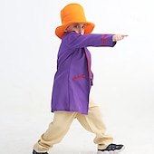 cheap Boys&#039; Costumes-Charlie and the Chocolate Factory Charlie Willy Wonka Cosplay Costume Halloween Group Family Costumes Kid&#039;s Boys Cosplay Halloween Halloween Carnival Masquerade Easy Carnival Costume