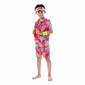 cheap Couple &amp; Group Costumes-Rollerblade Outfits Doll Y2K Cowgirl Suits Jumpsuit Dress Hot Pink Girls Boys Family Cosplay Costume Halloween Carnival Masquerade