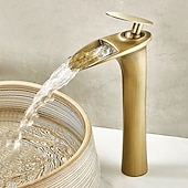 cheap Classical-Bathroom Sink Faucet - Waterfall Electroplated / Painted Finishes Centerset Single Handle One HoleBath Taps