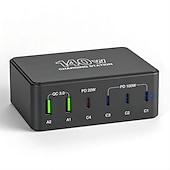 رخيصةأون محاور USB-أوسب 3.0 نوع C المحاور 6 الموانئ 6 في 1 دعم وظيفة توصيل الطاقة أوسب هاب مع RJ45 12V / 3A DC 5 فولت / 3 أمبير 20 فولت / 5 أمبير توصيل الطاقة من أجل لابتوب تابليت هاتف ذكي