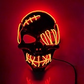 olcso Halloween kellékvilágítás-halloween izzó maszk led világít csontváz kalóz maszk halloween maszk fesztiválra cosplay halloween kellékek karneváli ajándékok