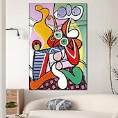preiswerte Abstrakte Gemälde-Handgemaltes Picasso-Ölgemälde, Picasso-Gemälde, abstraktes figuratives Wandkunstbild, handgefertigtes Gemälde, Kunstwerk für Heimdekoration, Wohnzimmer, Schlafzimmer, gerollte Leinwand, ohne Rahmen