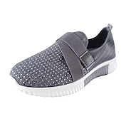 abordables Zapatillas de mujer-Mujer Zapatillas de deporte Slip-Ons Zapatos blancos Tallas Grandes Zapatos Flyknit Exterior Diario Tacón Plano Dedo redondo Deportivo Casual Minimalismo Zapatos para correr Flying Weaving Mocasín