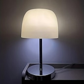 cheap Table Lamps-1pc Retro Glass Mushroom Table Lamp, Modern Bedroom Bedside Homestay Atmosphere Decor Lamp Living Dining Room Medieval Glass Desk Lamp