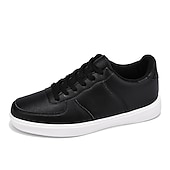 billiga Herrsneakers-Herr Sneakers Kontor / Business Vita skor Promenad Ledigt Dagligen Läder Bekväm Korta stövlar / ankelstövlar Loafers Svart Vit Vår Höst