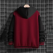 voordelige Herenjacks &amp; jassen-Voor heren Bomberjack Overgangsjack Varsity-jas Buiten Vakantie Warm Knop Zak Herfst Winter Kleurenblok Modieus Streetwear Opstaande boord Normaal Appel Groen Zwart Bordeaux Bruin Groen Jacks